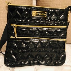 Betsey Johnson black heart satchel